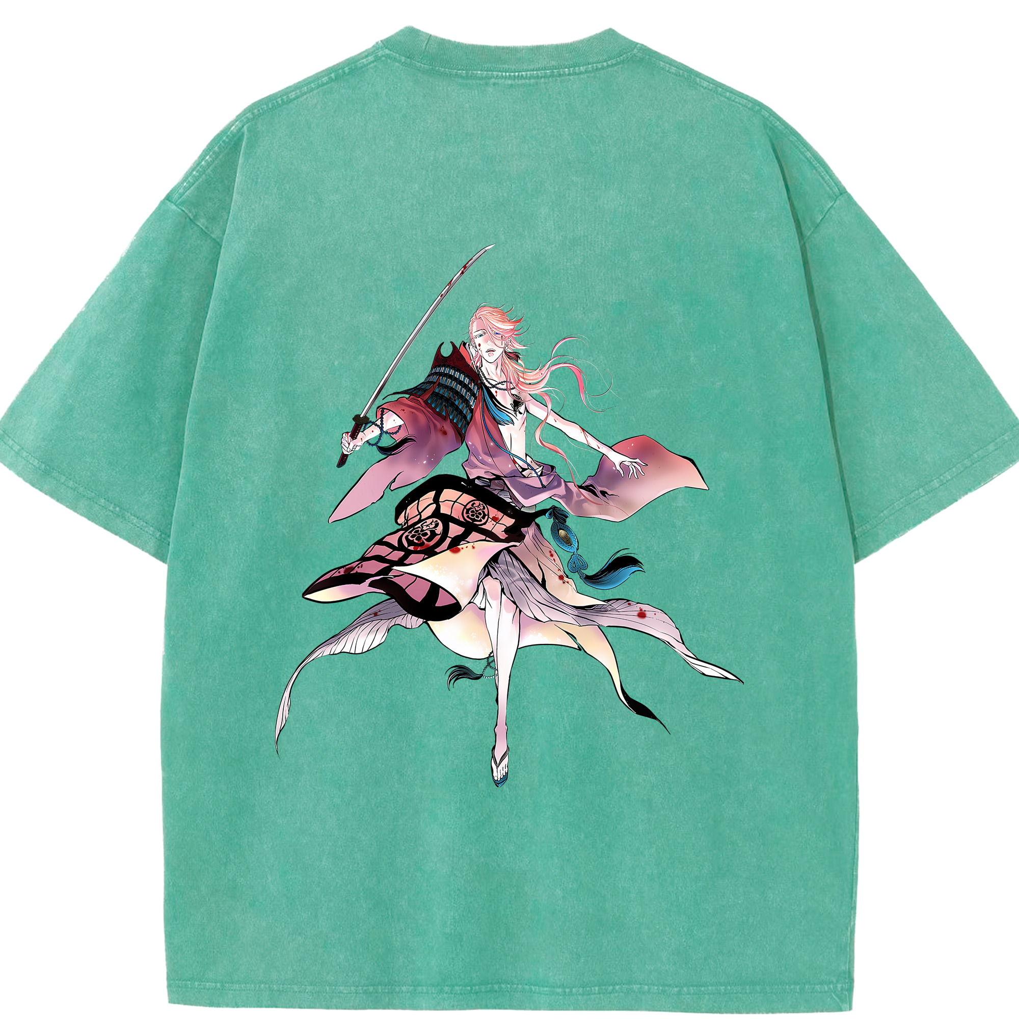 （画像用） 刀剣乱舞 Touken Ranbu 綿100% ヴィンテージ風 半袖Tシャツ（背面プリント）